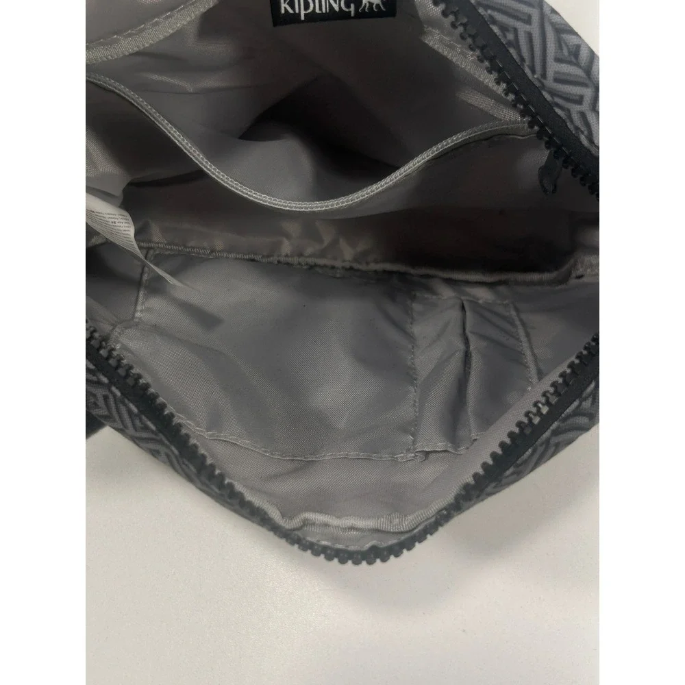 Kipling Grey Black Herringbone Crossbody Bag Adjustable Strap KI9338-R9D